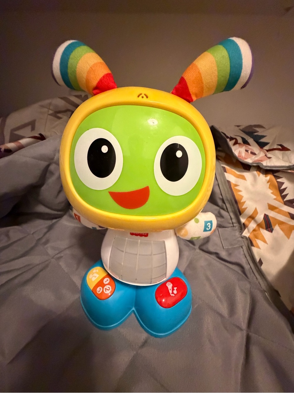 Fisher-Price Rainbow Antennae Dance Buddy - Green Face with Blue Base
